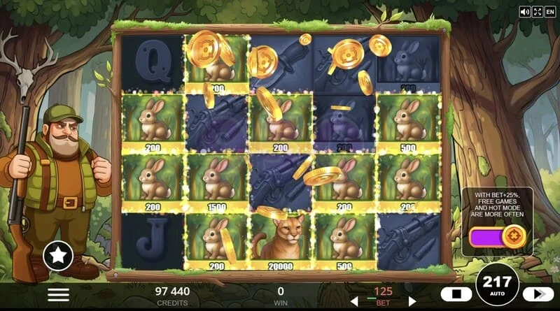 Hunt the Bucks - posebni simboli Hunter-Wild, Scatter in Animal Credit na mreži